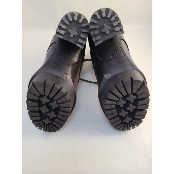 Guess Lace-Up Combat Boots Size 5.5 Brown Heeled Ankle Booties Gold Hardware - Picture 6 of 7